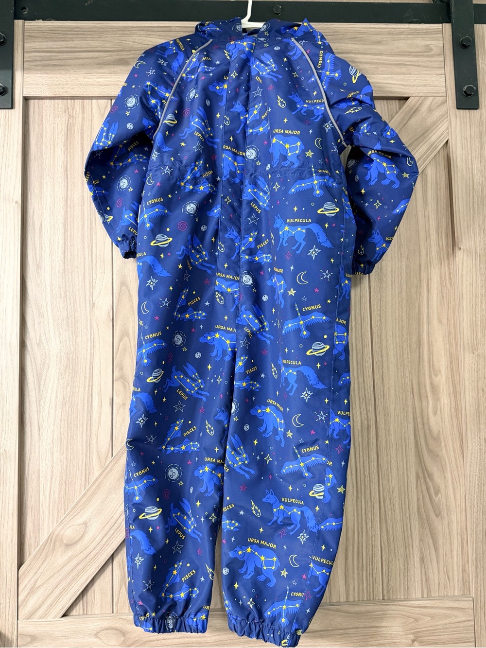 Kids' Navy Blue Space-Print One-Piece Coverall size 4T